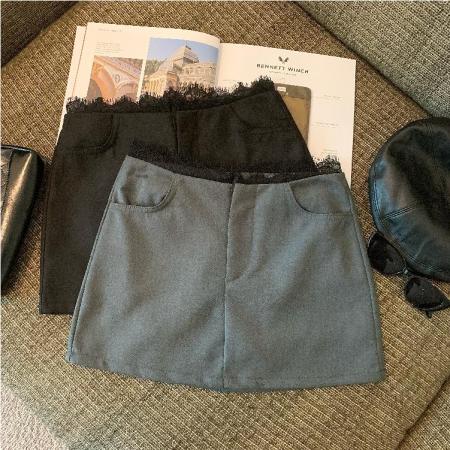 FA45188# 秋冬复古高腰蕾丝半身裙 服裝批發女裝批發服飾貨源