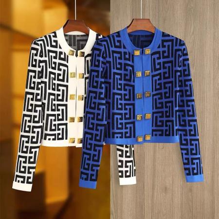 FA45189# 甜美TIMI针织开衫外套女法式上衣气质温柔穿搭字母外套 服裝批發女裝批發服飾貨源