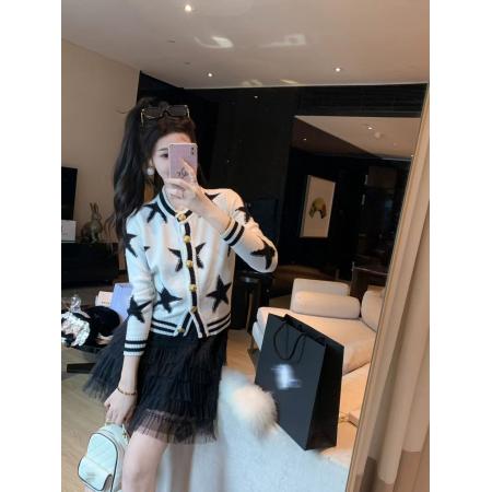 FA45207# 鱼兔子的兔子圆领撞色洋气针织开衫女秋冬新款好看百搭上衣 服裝批發女裝批發服飾貨源