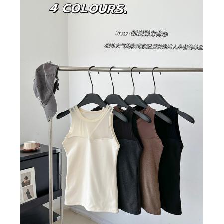 FA45241# 大码加厚速热奥绒保暖背心内搭打底衫圆领网纱长款打底衫 服裝批發女裝批發服飾貨源