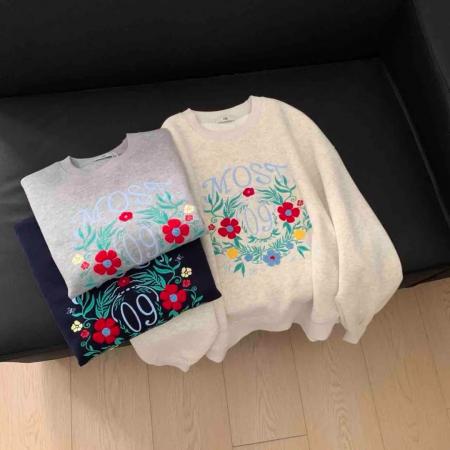 FA45253# 仿棉华棉复合-圆领卫衣女印花跨境 服裝批發女裝批發服飾貨源