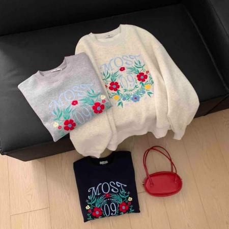 FA45253# 仿棉华棉复合-圆领卫衣女印花跨境 服裝批發女裝批發服飾貨源