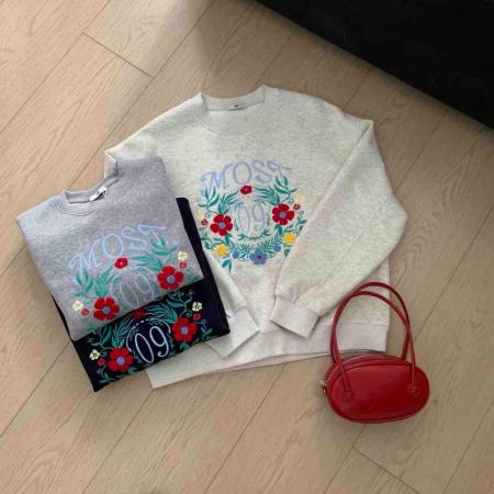 FA45253# 仿棉华棉复合-圆领卫衣女印花跨境 服裝批發女裝批發服飾貨源