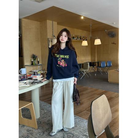 FA45262# 韩系百搭减龄连帽印花长袖卫衣女装秋季上衣 服裝批發女裝批發服飾貨源