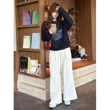 FA45263# 韩系小众牛仔贴布樱桃刺绣圆领卫衣女宽松百搭长袖上衣女 服裝批發女裝批發服飾貨源