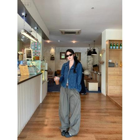 FA45292# 蓝调时刻私服复古做旧牛仔外套女早秋韩系小众上衣 服裝批發女裝批發服飾貨源