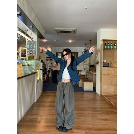 FA45292# 蓝调时刻私服复古做旧牛仔外套女早秋韩系小众上衣 服裝批發女裝批發服飾貨源