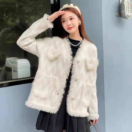 FA45309# 流苏小香风新款上衣外套法式气质名媛宽松高级百搭针织开衫短外套 服裝批發女裝批發服飾貨源