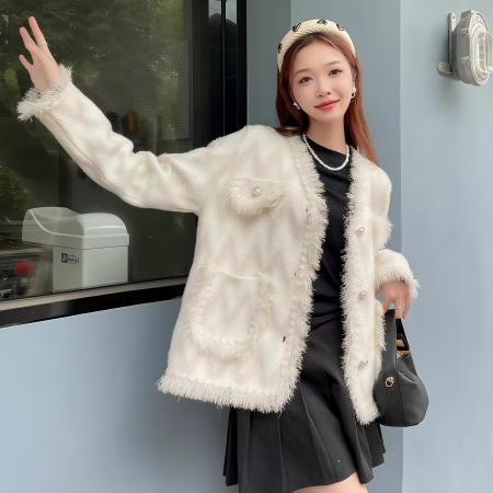 FA45309# 流苏小香风新款上衣外套法式气质名媛宽松高级百搭针织开衫短外套 服裝批發女裝批發服飾貨源