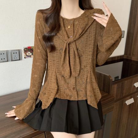 FA45315# 大码秋季新款时尚蕾丝收腰显瘦遮肉披肩两件套上衣女 服裝批發女裝批發服飾貨源