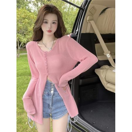 FA45380# 洋气圆领拼接...