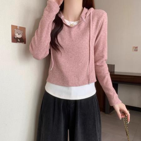 FA45383# 羊绒半开领条纹修身长袖T恤女秋季新款韩系显瘦设计感打底上衣 服裝批發女裝批發服飾貨源