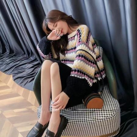 FA45394# 秋冬季轻熟风针织职业套装裙子新款女气质洋气显瘦毛衣两件 服裝批發女裝批發服飾貨源