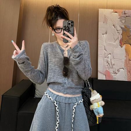 FA45397# 新款李秋季新款针织衫显瘦修身外套百搭上衣厚毛衣 服裝批發女裝批發服飾貨源