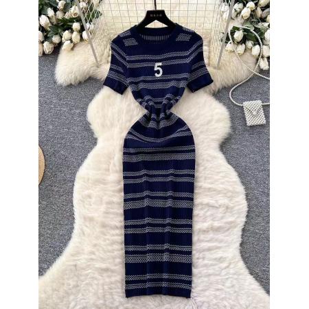 FA45430# 松弛感休闲穿搭女秋装一整套甜美刺绣立领长袖针织上衣高腰阔腿裤 服裝批發女裝批發服飾貨源