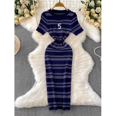 FA45430# 松弛感休闲穿搭女秋装一整套甜美刺绣立领长袖针织上衣高腰阔腿裤 服裝批發女裝批發服飾貨源