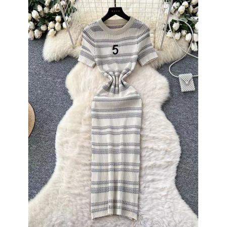 FA45430# 松弛感休闲穿搭女秋装一整套甜美刺绣立领长袖针织上衣高腰阔腿裤 服裝批發女裝批發服飾貨源