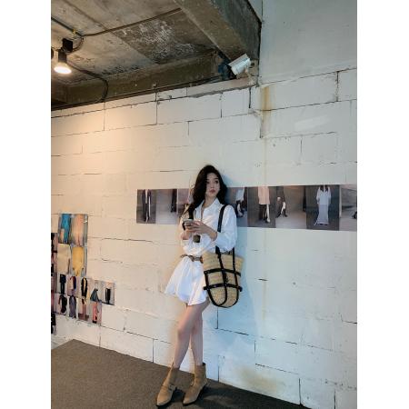 FA45438# 调性的白衬衫情绪补给款自带比例衬衫裙