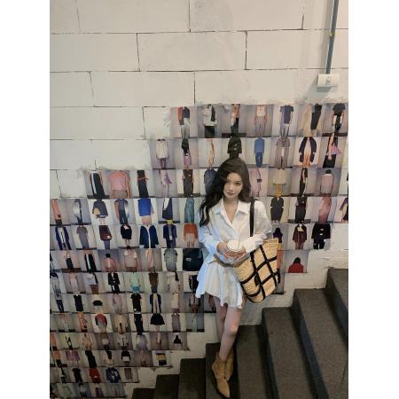 FA45438# 调性的白衬衫情绪补给款自带比例衬衫裙