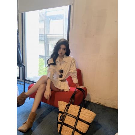 FA45438# 调性的白衬衫情绪补给款自带比例衬衫裙