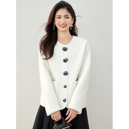 FA45542# 小香风重工浣熊绒毛衣外套女秋冬新款款针织开衫上衣 服裝批發女裝批發服飾貨源