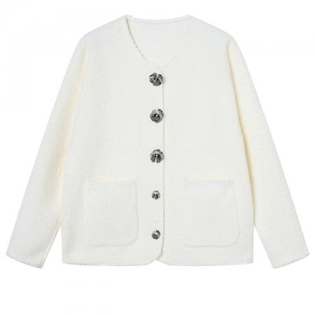 FA45542# 小香风重工浣熊绒毛衣外套女秋冬新款款针织开衫上衣 服裝批發女裝批發服飾貨源