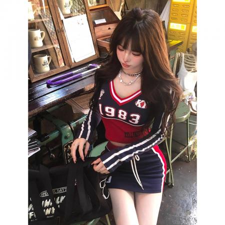 FA45555# 莫代尔纯棉运动套装女夏季袖短款T恤短裙两件套 服裝批發女裝批發服飾貨源