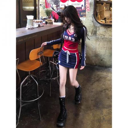 FA45555# 莫代尔纯棉运动套装女夏季袖短款T恤短裙两件套 服裝批發女裝批發服飾貨源