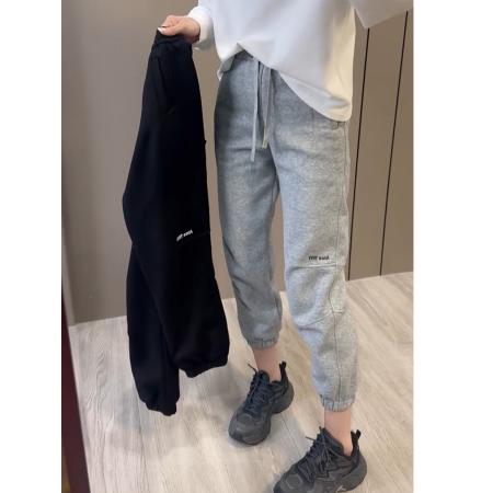 FA45566# 大码女装卫裤子女秋季新款高腰显瘦百搭直筒束脚裤 服裝批發女裝批發服飾貨源