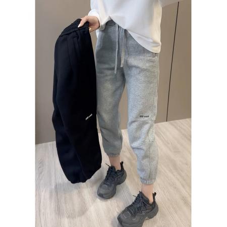 FA45566# 大码女装卫裤子女秋季新款高腰显瘦百搭直筒束脚裤 服裝批發女裝批發服飾貨源