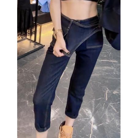 FA45567# 大码女装早秋季牛仔裤子女夏季薄款高腰显瘦百搭直筒烟管裤 服裝批發女裝批發服飾貨源