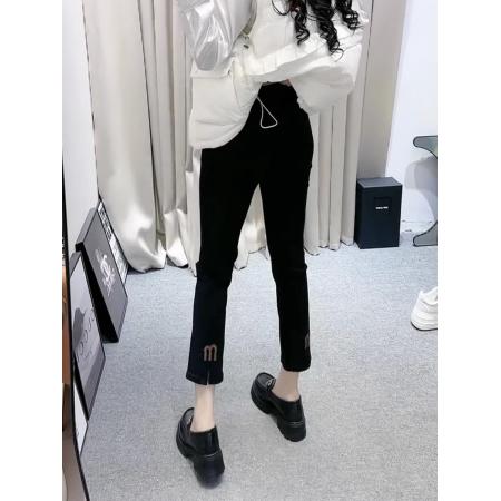 FA45569# 梨形身材微胖穿搭大码女装九分直筒烟管牛仔裤子女春季新款 服裝批發女裝批發服飾貨源