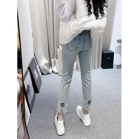 FA45569# 梨形身材微胖穿搭大码女装九分直筒烟管牛仔裤子女春季新款 服裝批發女裝批發服飾貨源