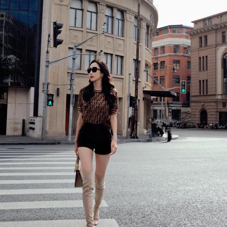 FA45594# 中袖羊毛衫女精纺圆领上衣秋冬品牌洋气毛衣半袖提花针织衫 服裝批發女裝批發服飾貨源