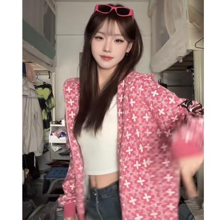 FA45599# 有内抽+印花+纯棉华棉特大码300斤美式卫衣 服裝批發女裝批發服飾貨源