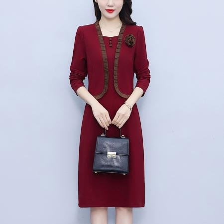 FA45613# 新款气质收腰显瘦中长款连衣裙装 服裝批發女裝批發服飾貨源