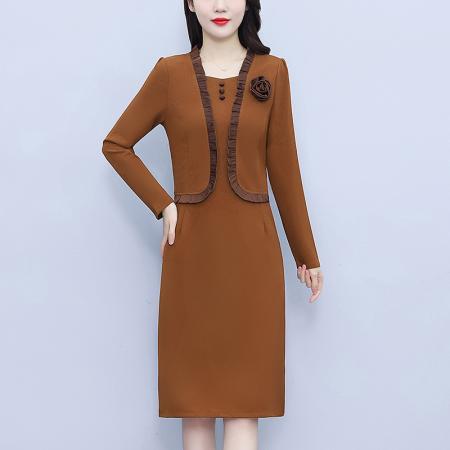 FA45613# 新款气质收腰显瘦中长款连衣裙装 服裝批發女裝批發服飾貨源