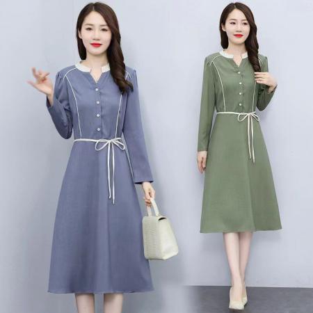 FA45636# 衬衫连衣裙女秋装新款今年流行爆款高级感收腰裙子 服裝批發女裝批發服飾貨源