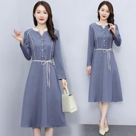 FA45636# 衬衫连衣裙女秋装新款今年流行爆款高级感收腰裙子 服裝批發女裝批發服飾貨源