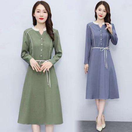 FA45636# 衬衫连衣裙女秋装新款今年流行爆款高级感收腰裙子 服裝批發女裝批發服飾貨源