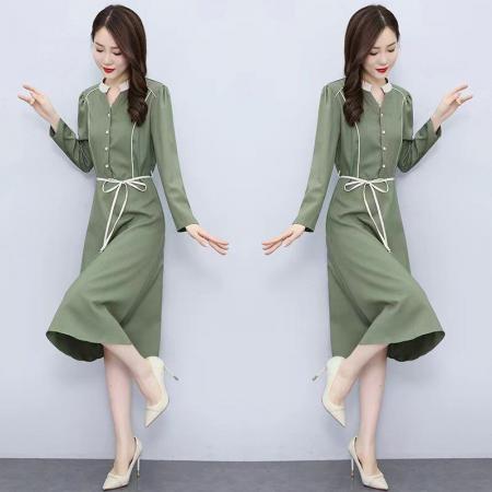 FA45636# 衬衫连衣裙女秋装新款今年流行爆款高级感收腰裙子 服裝批發女裝批發服飾貨源