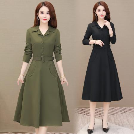 FA45637# 长袖连衣裙新款女装春秋中长款气质女神范名媛高端春季裙子 服裝批發女裝批發服飾貨源