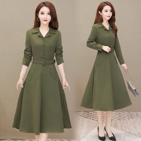 FA45637# 长袖连衣裙新款女装春秋中长款气质女神范名媛高端春季裙子 服裝批發女裝批發服飾貨源