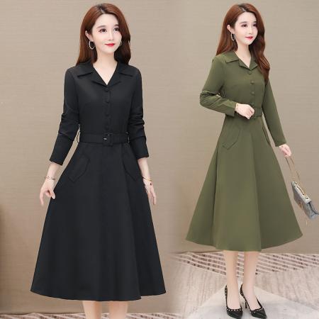 FA45637# 长袖连衣裙新款女装春秋中长款气质女神范名媛高端春季裙子 服裝批發女裝批發服飾貨源