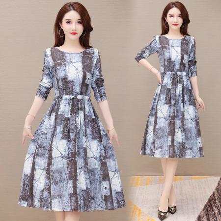 FA45638# 高端亚麻长袖棉麻连衣裙女秋装新款今年流行爆款收腰气质裙子 服裝批發女裝批發服飾貨源