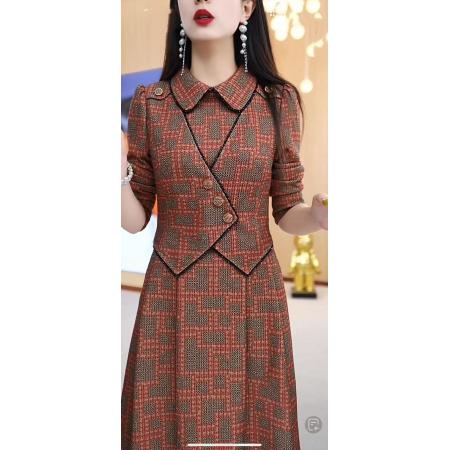 FA45646# 秋冬新款气质女人味修身显瘦连衣裙假两件裙子 服裝批發女裝批發服飾貨源