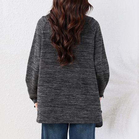 FA45656# 大码女装胖mm秋冬设计感小众高领百搭半拉链高定版毛衣针织衫 服裝批發女裝批發服飾貨源