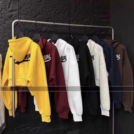 FA45677# 多巴胺亮色短款卫衣开衫外套女新款爆款洋气时尚长袖连帽上衣 服裝批發女裝批發服飾貨源