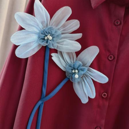 跨境专供春秋新款设计感韩版立体花朵装饰衬衫女甜美百搭衬衣 服裝批發女裝批發服飾貨源