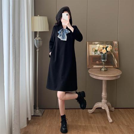 秋季新款大码宽松时尚中长裙子遮肉显瘦百搭打底连衣裙女 服裝批發女裝批發服飾貨源